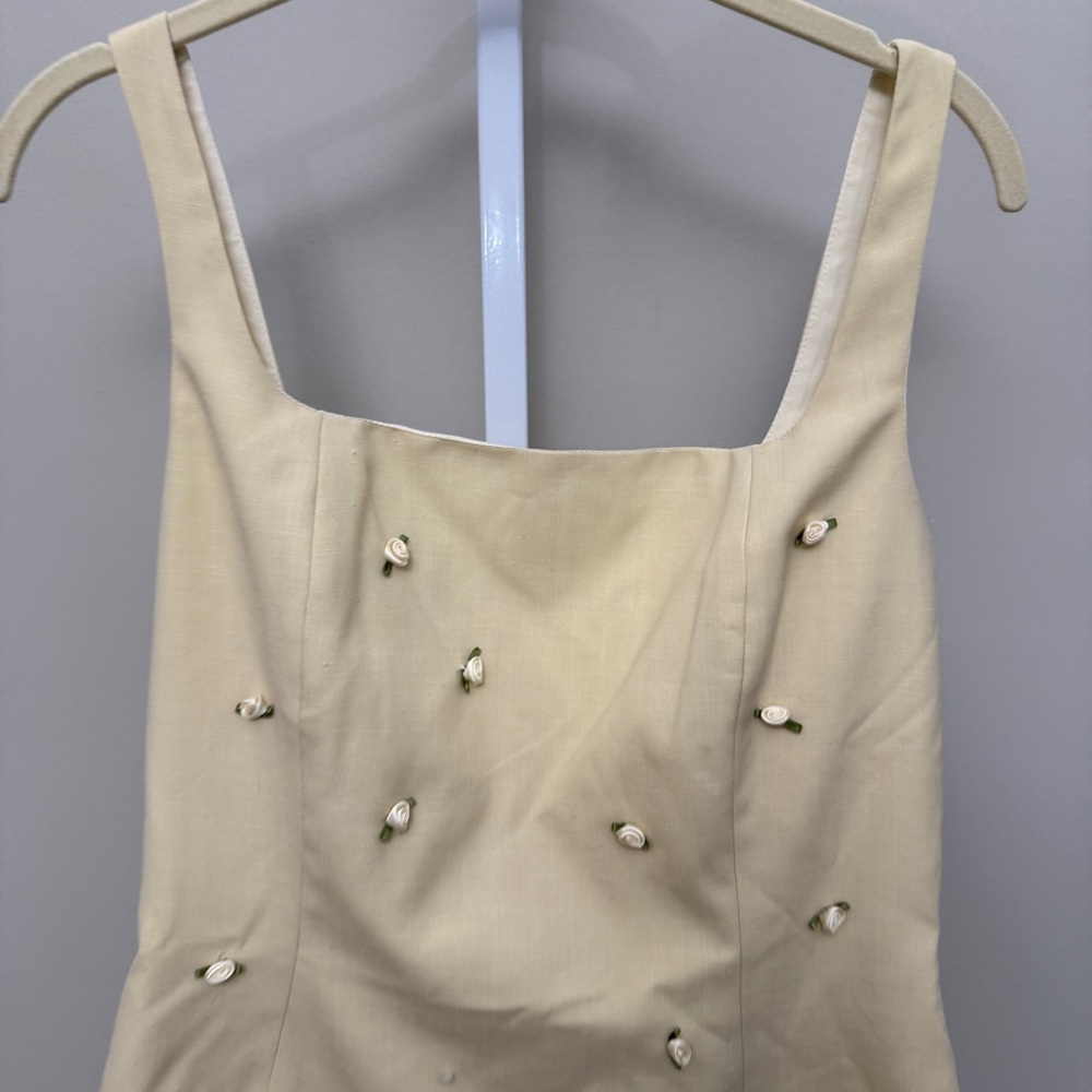 Milkwhite Mini Dress With Bows in Yellow size medium new with tags - Picture 4 of 8